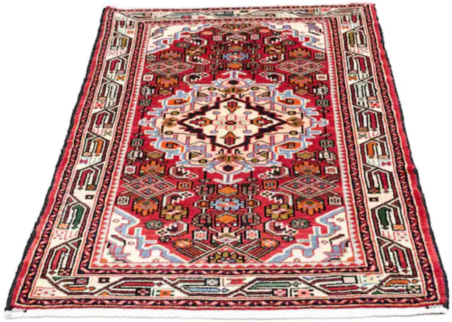 morgenland Wollteppich »Hosseinabad Medaillon Rosso chiaro 125 x 80 cm«, re günstig online kaufen