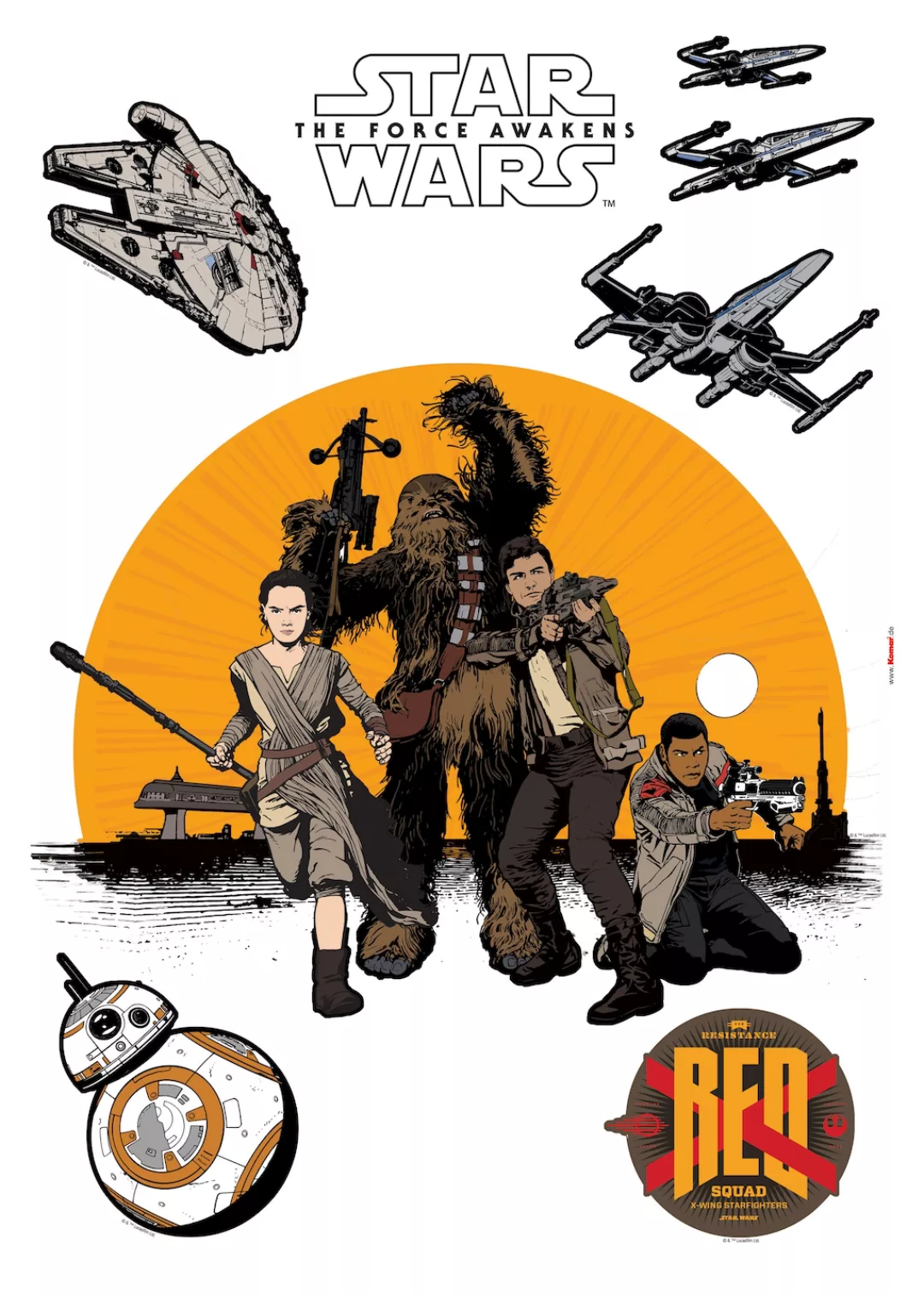 Komar Wandtattoo "Star Wars Resistance", (8 St.), 50x70 cm (Breite x Höhe), günstig online kaufen