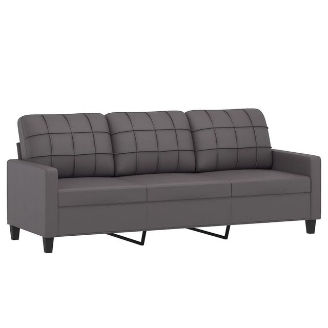 vidaXL Sofa 3-Sitzer Sofa Couch Möbel Grau 180 cm Kunstleder günstig online kaufen