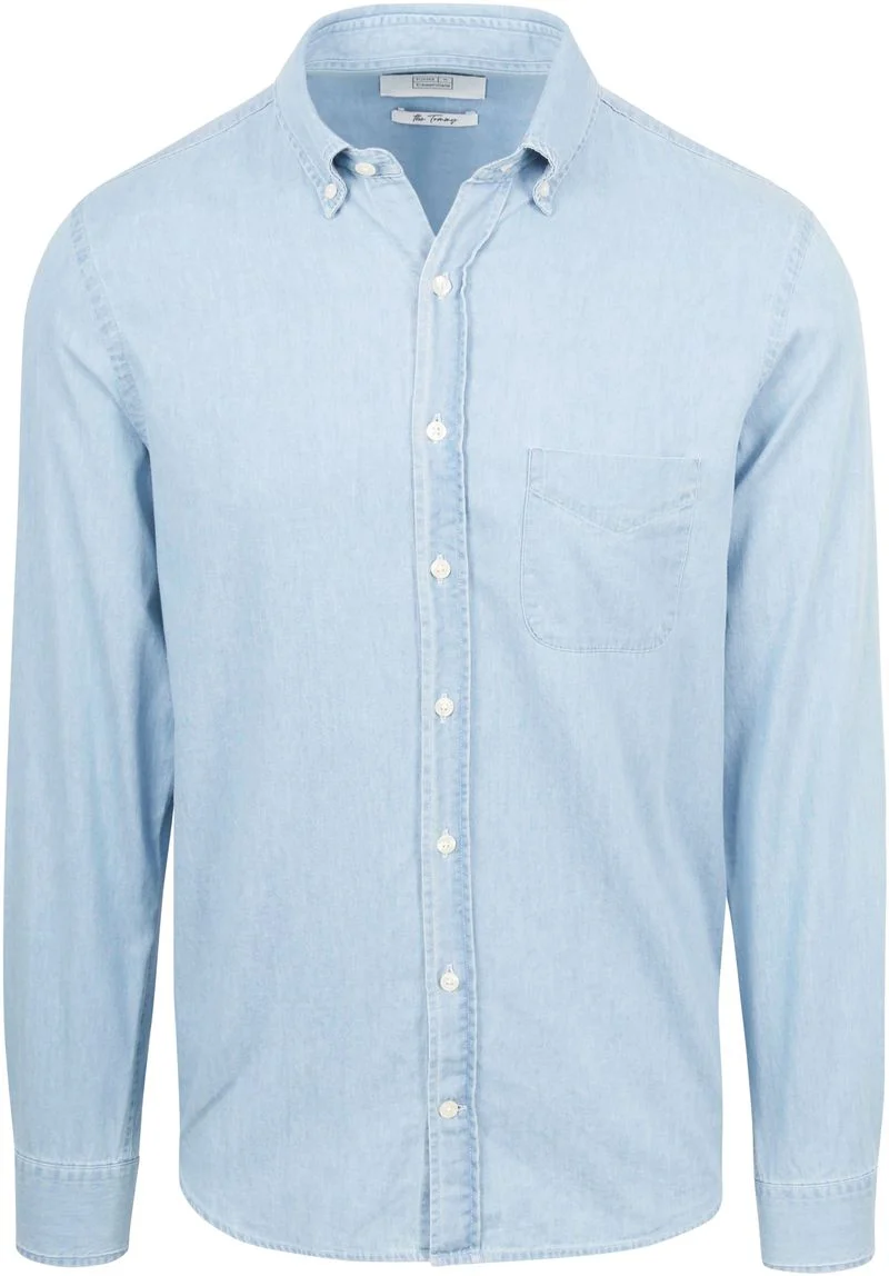 King Essentials The Tommy Denim Hemd Chambray Hellblau - Größe L günstig online kaufen