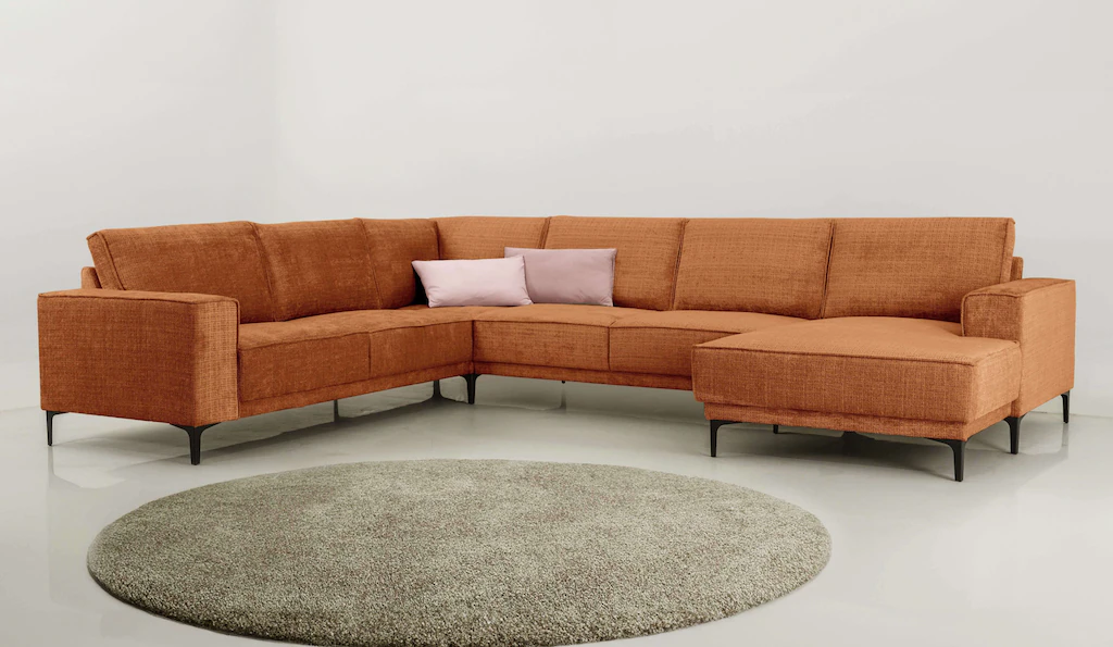 Places of Style Wohnlandschaft "XXL Sofa Oland, Struktur, Flachgewebe, Luxu günstig online kaufen