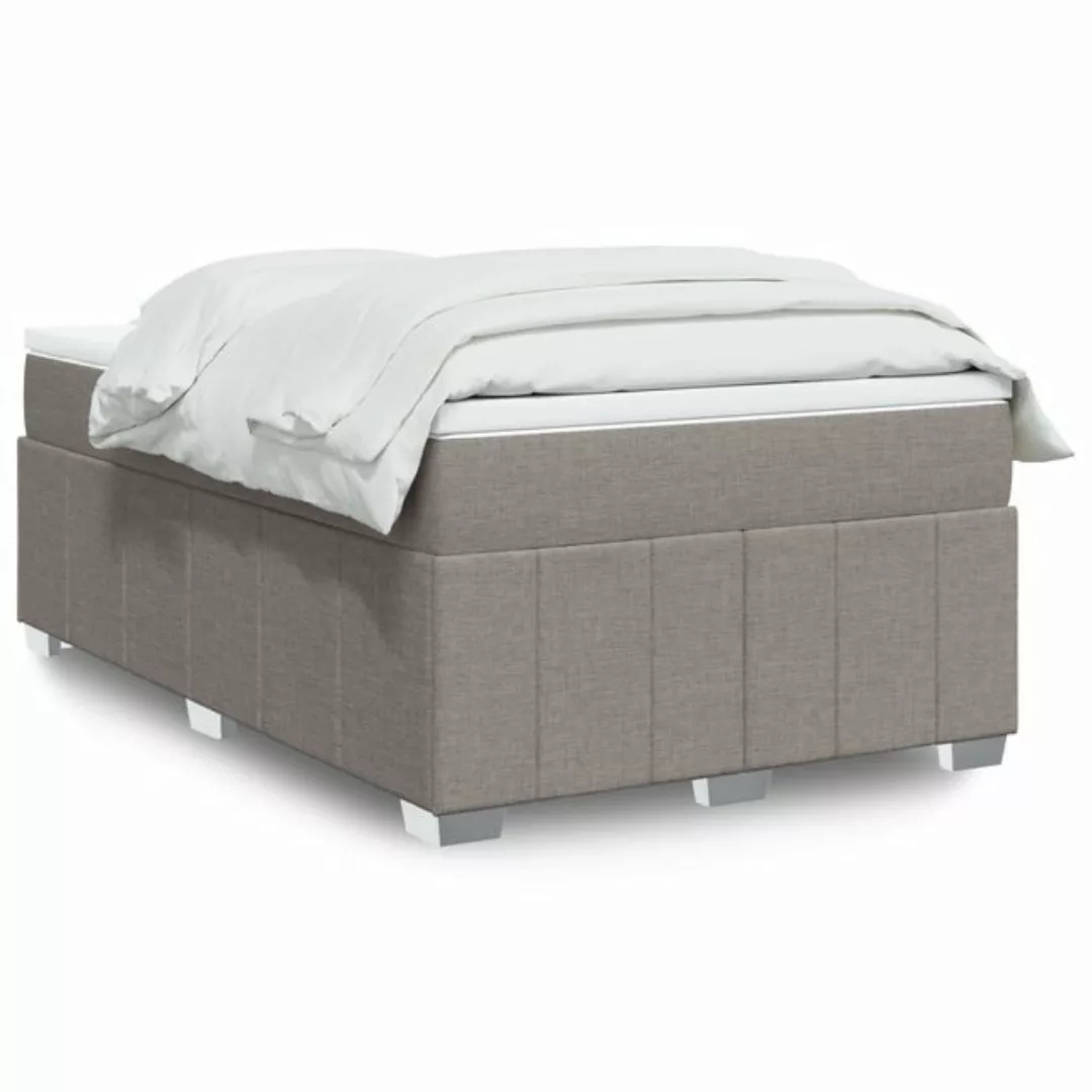 vidaXL Boxspringbett, Boxspringbett mit Matratze Taupe 120x200 cm Stoff günstig online kaufen