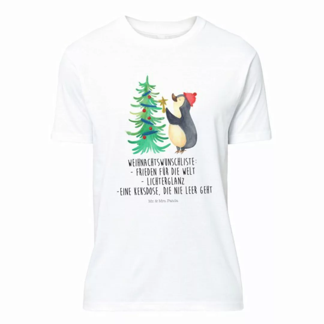 Mr. & Mrs. Panda T-Shirt Pinguin Weihnachtsbaum - Weiß - Geschenk, Tshirt, günstig online kaufen