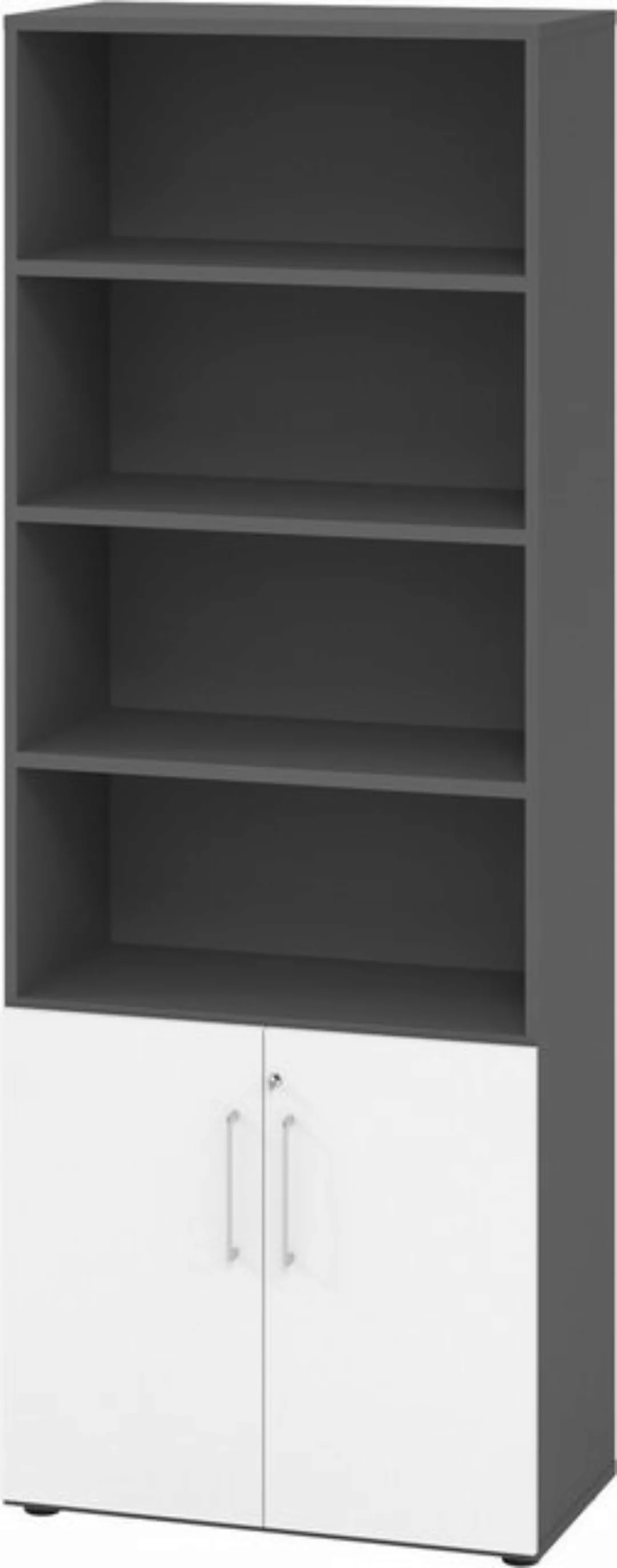 bümö Aktenschrank smart Kombischrank - 2 plus 4 Ordnerhöhen Dekor: Graphit/ günstig online kaufen