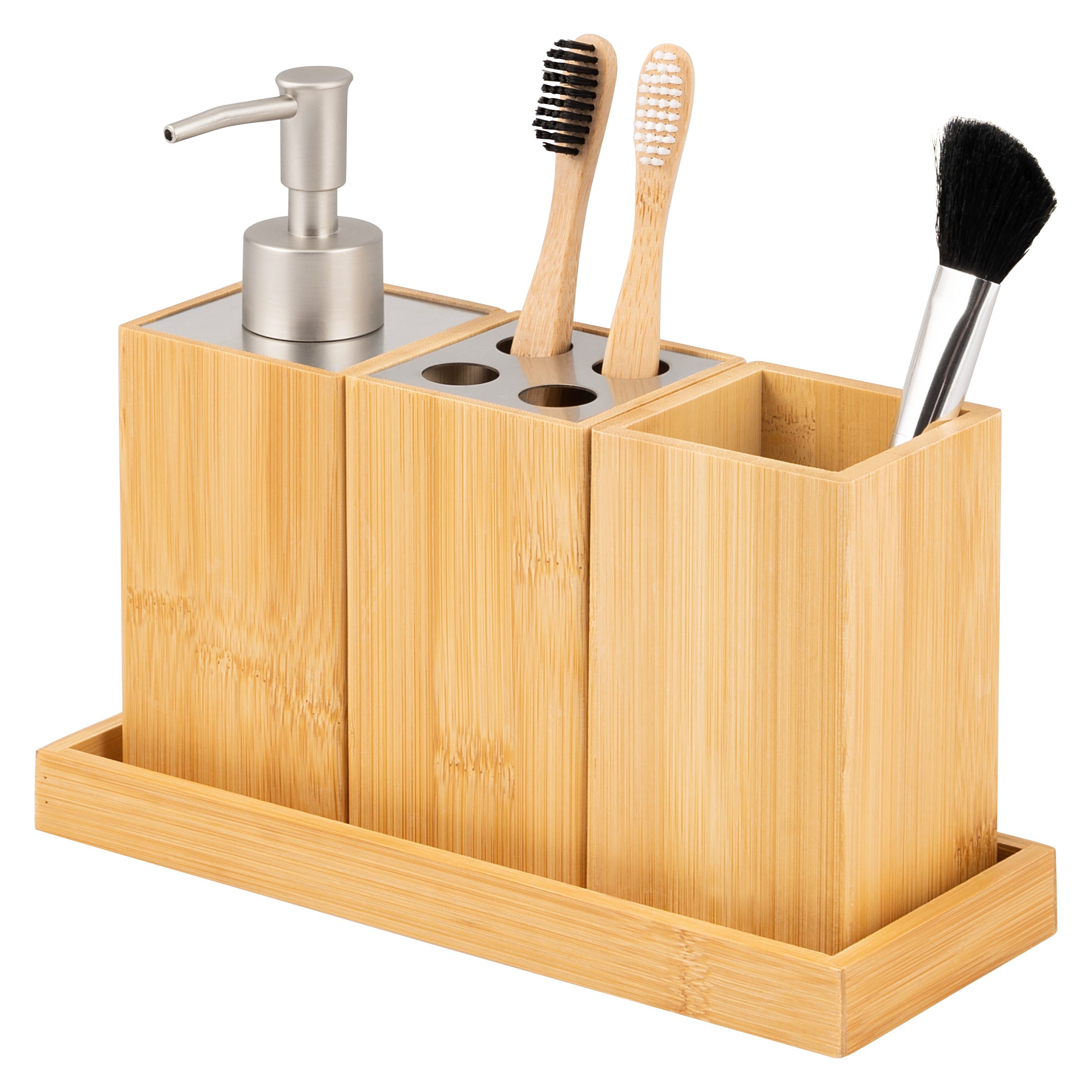 bremermann Badaccessoire-Set Badezimmer-Set 4-tlg., Bambus, Badezimmer-Zube günstig online kaufen