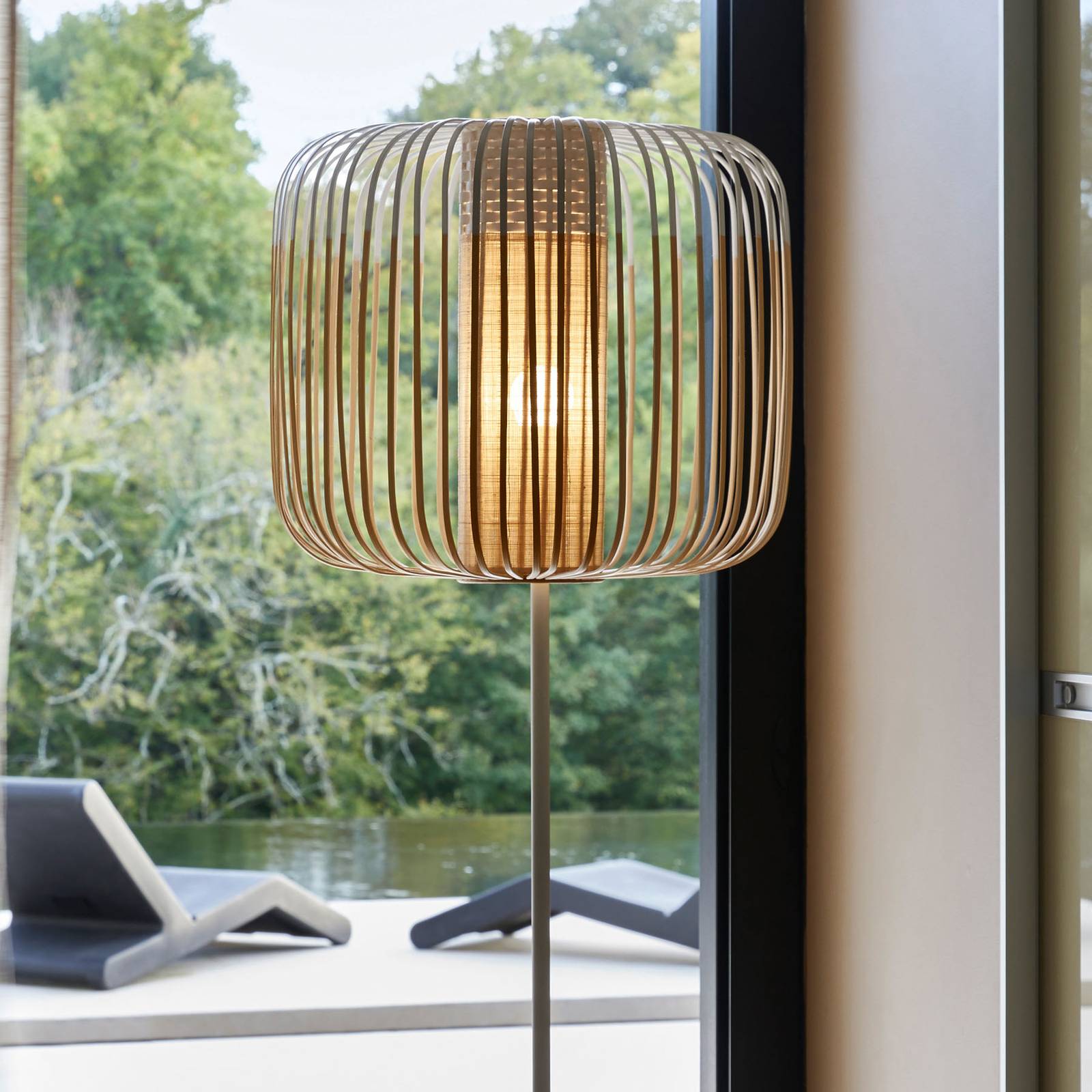 Forestier Bamboo Light Stehlampe 1-flammig weiß günstig online kaufen