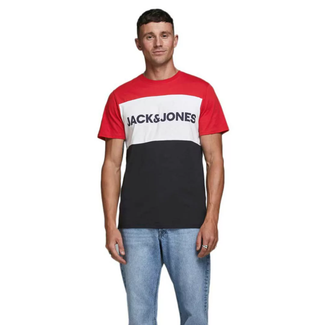 Jack & Jones Logo Blocking Kurzärmeliges T-shirt 2XL Tango Red / Slim Fit günstig online kaufen