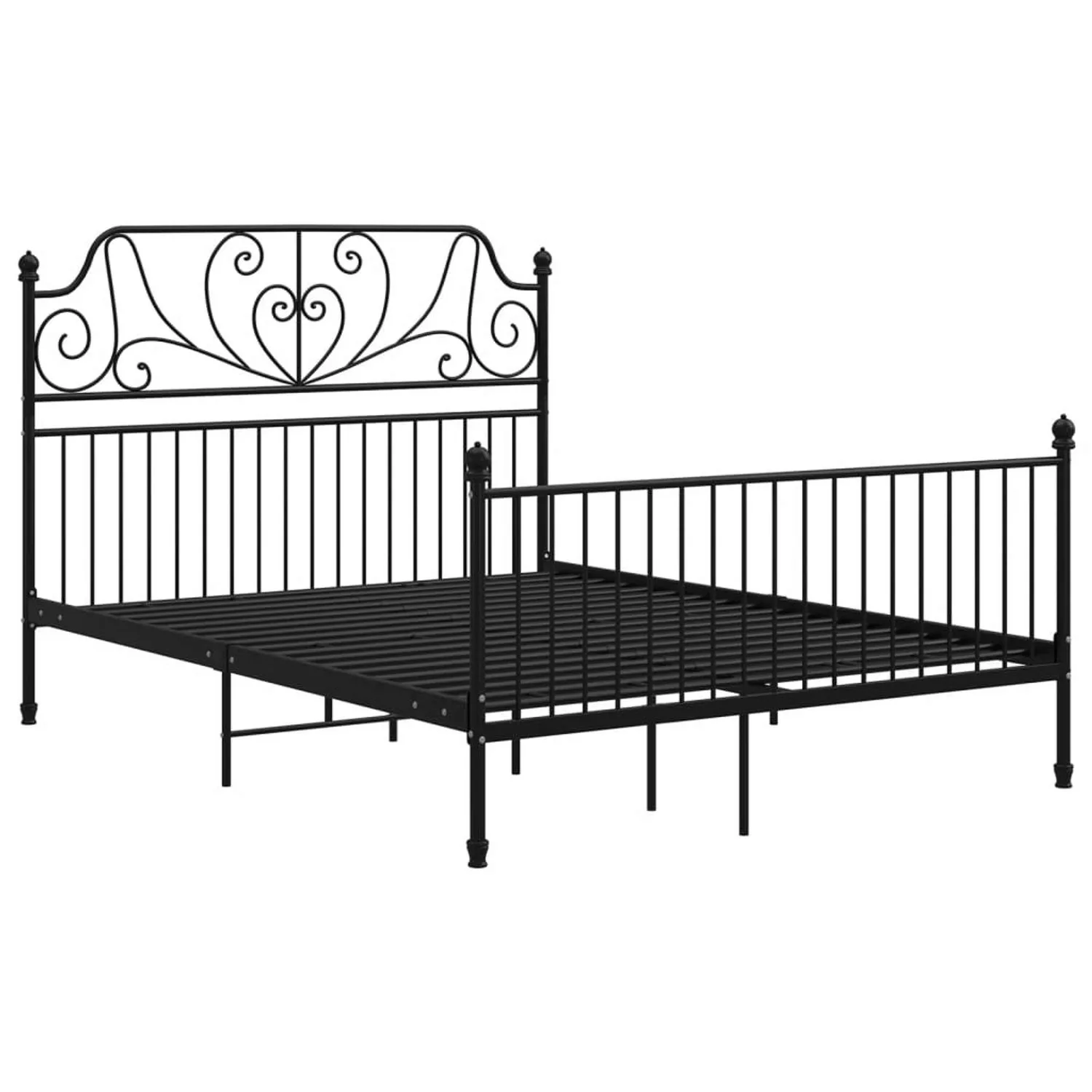 vidaXL Bettgestell Bettgestell Schwarz Metall 160x200 cm Bett Bettrahmen Be günstig online kaufen