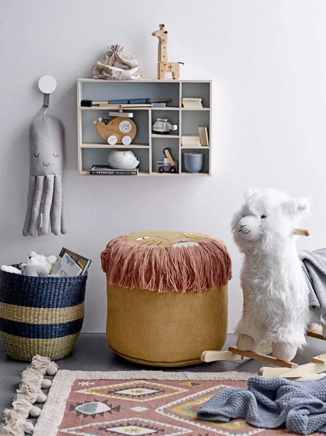 Teppich mehrfarbig aus Baumwolle mit Fransen günstig online kaufen