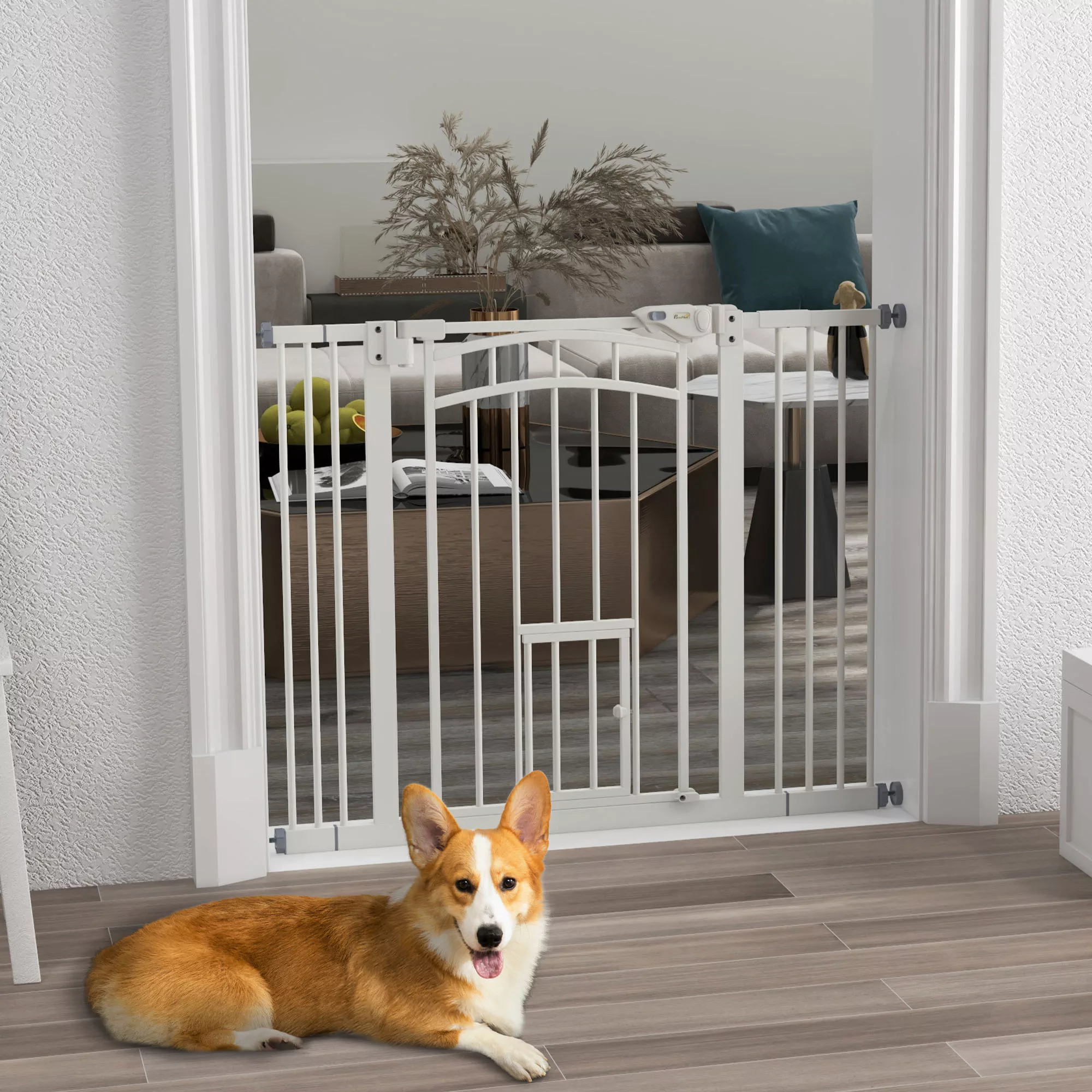 PawHut Hunde Treppenschutzgitter, Hundeabsperrgitter mit automatisch schlie günstig online kaufen