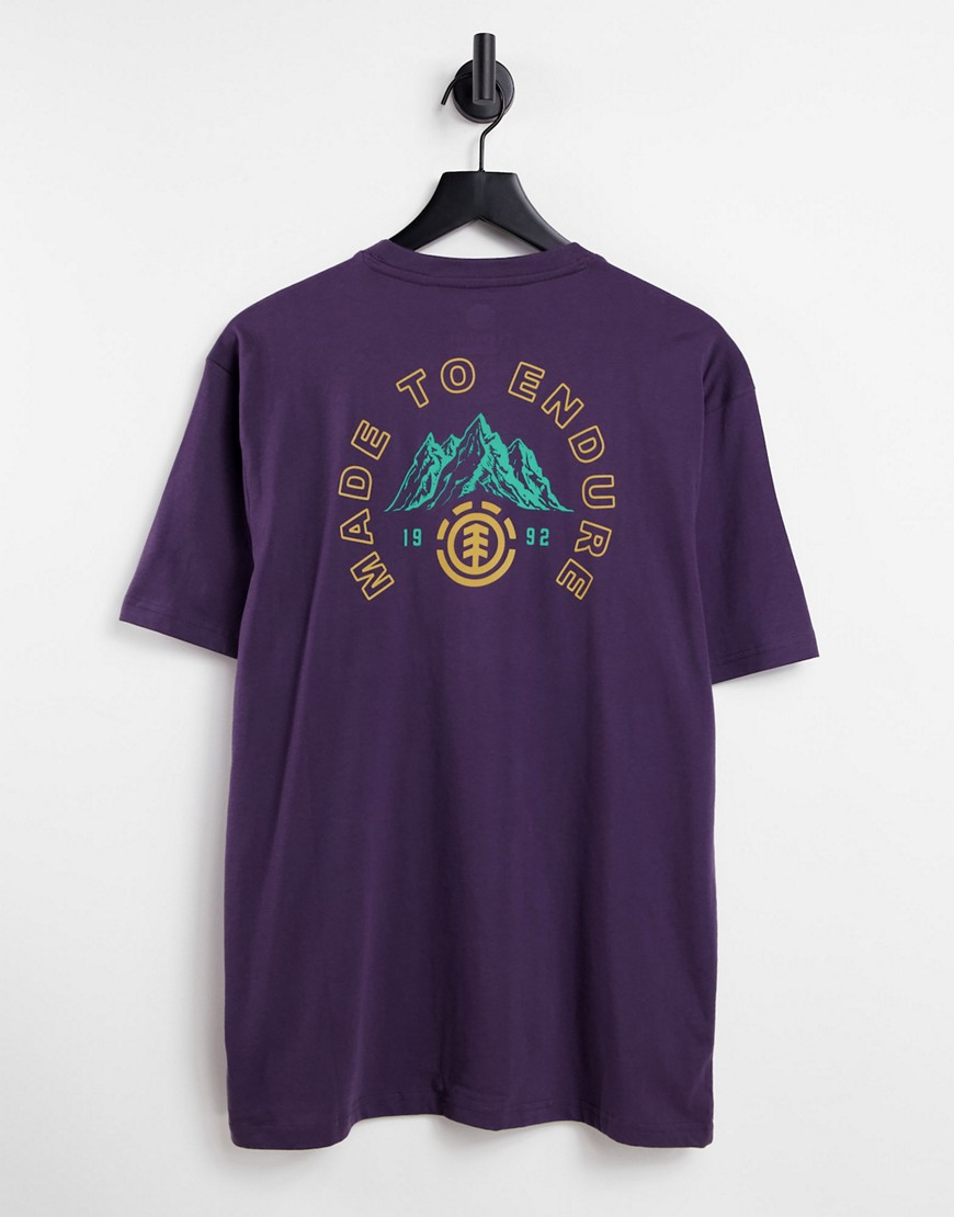 Element – Ivy Hill – T-Shirt in Marineblau mit Rückenprint günstig online kaufen