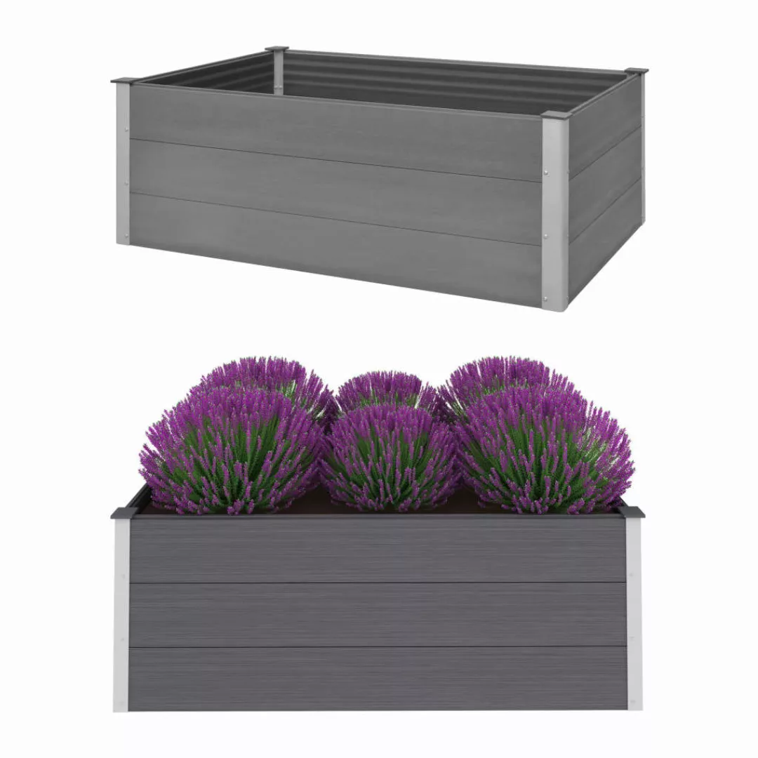 Garten-hochbeet Wpc 150 X 100 X 54 Cm Grau günstig online kaufen