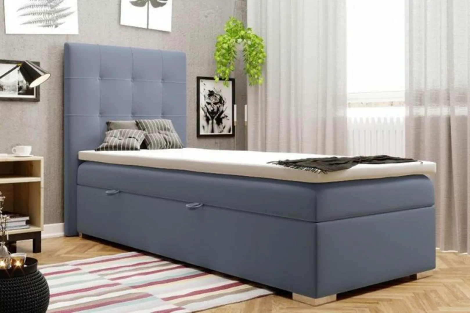 JVmoebel Bett Luxus Boxspring Bett Betten Polster Funktion Bettkasten 90x20 günstig online kaufen