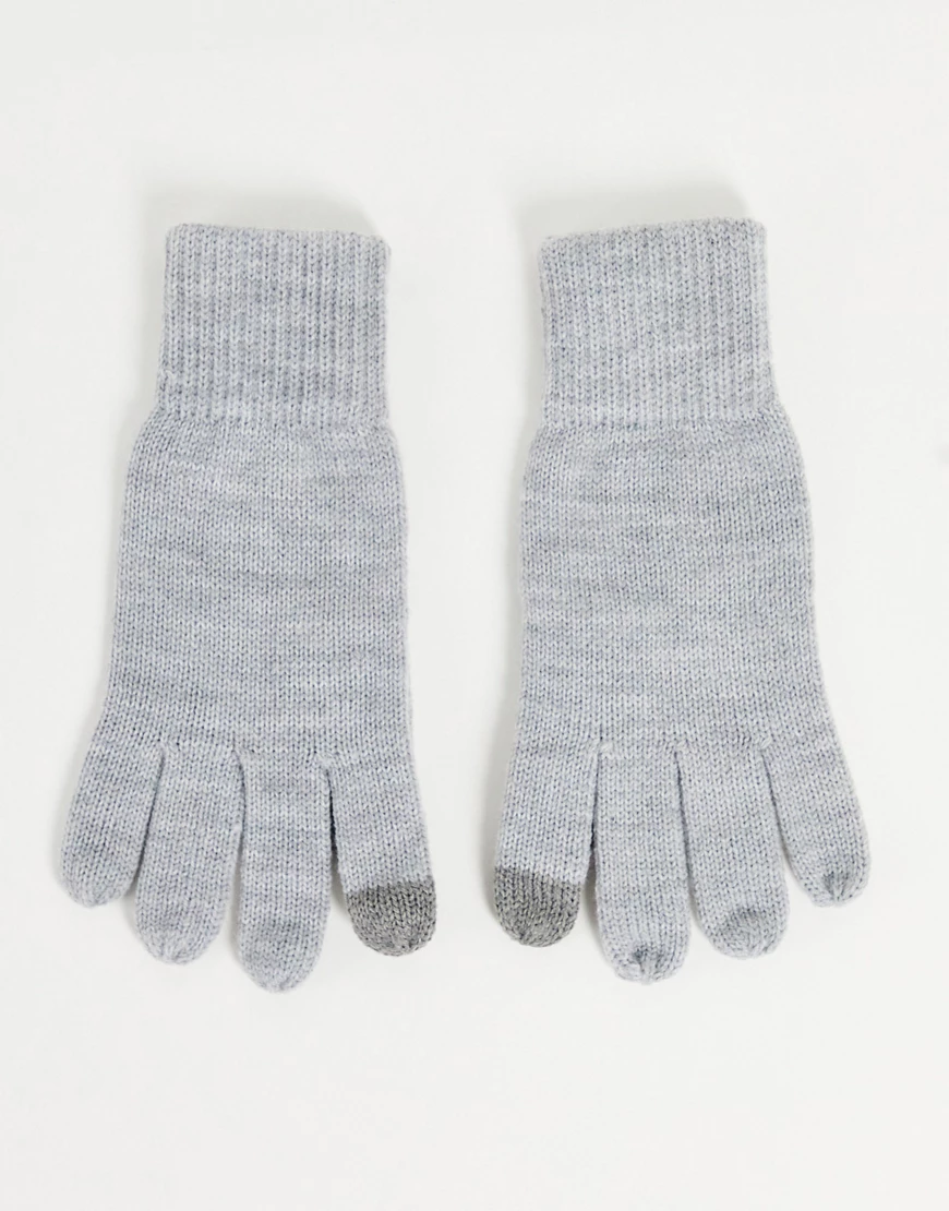 Topman – Strickhandschuhe aus recyceltem Material in Hellgrau günstig online kaufen