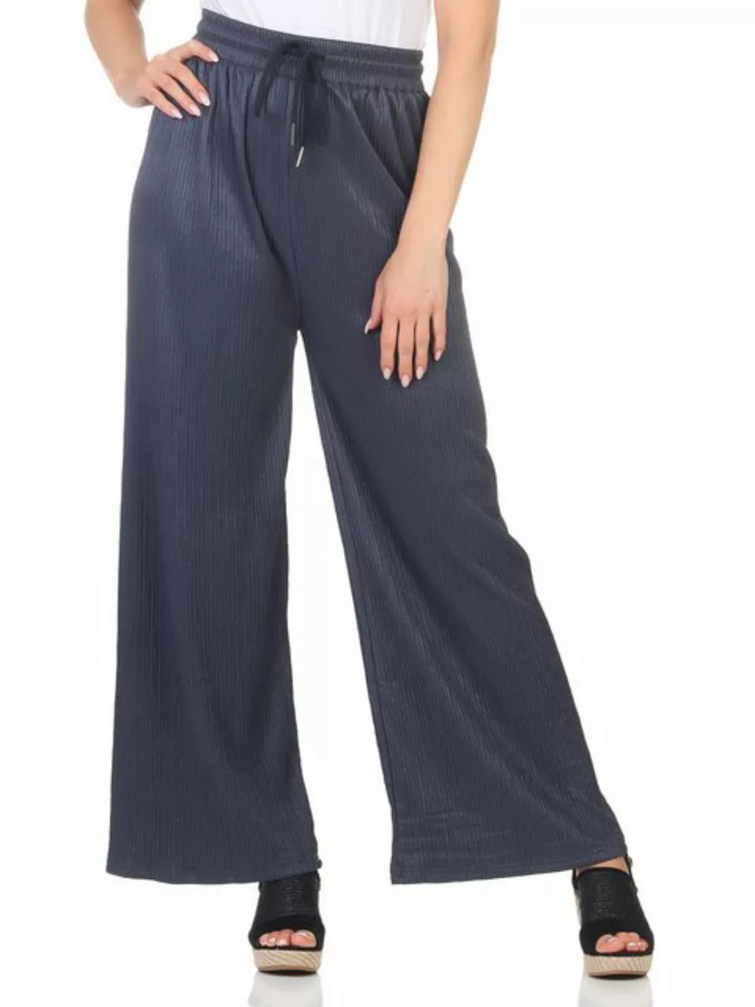 simaranda Marlene-Hose Damen Schlaghose 5020 L-Xl Dunkelgrau mit elastische günstig online kaufen