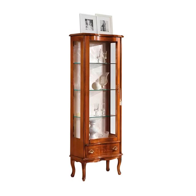 Xlmoebel Vitrine Klassischer Holzvitrinenschrank mit Glas für das Wohnzimme günstig online kaufen