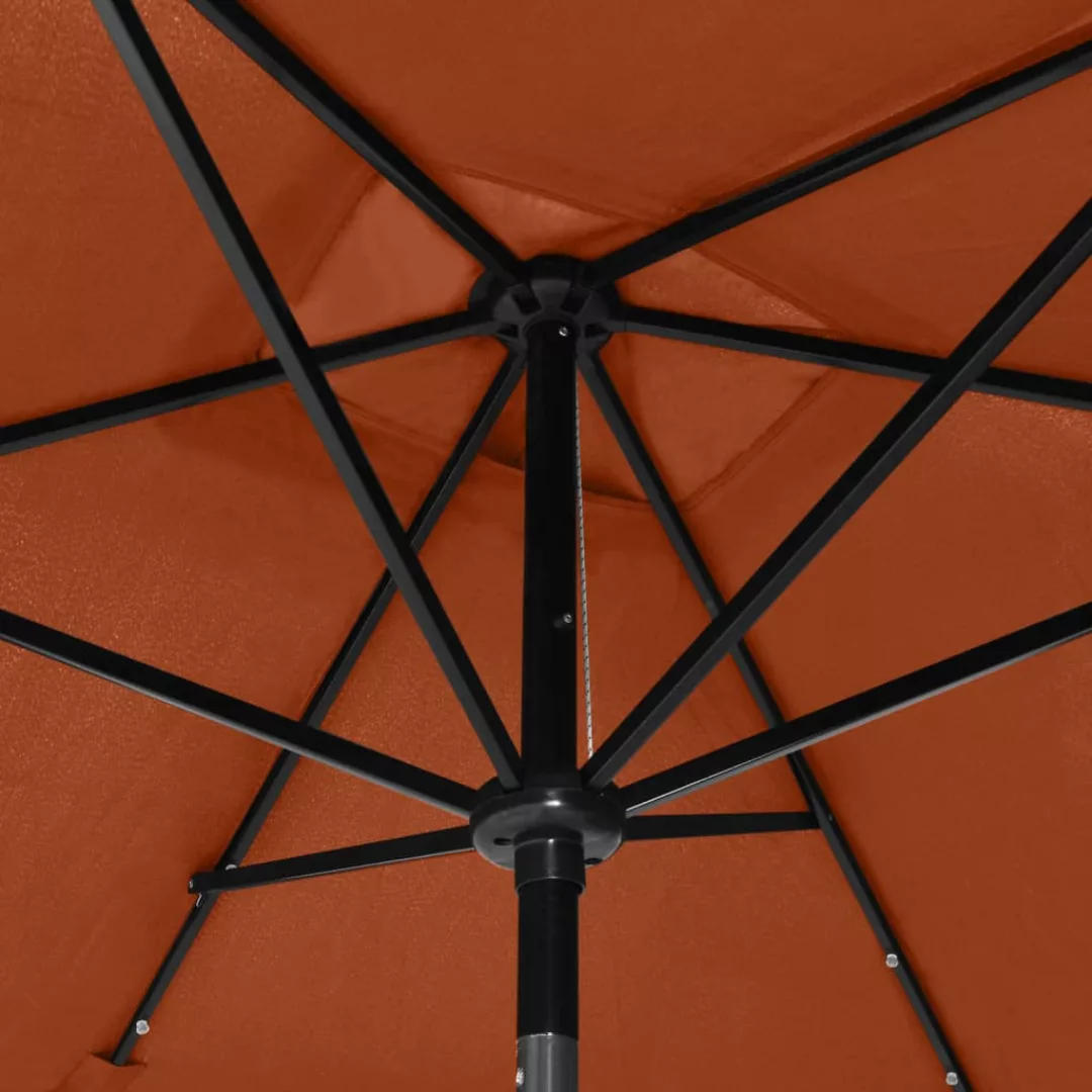 Sonnenschirm Mit Leds Und Stahl-mast Terracotta-rot 2x3 M günstig online kaufen