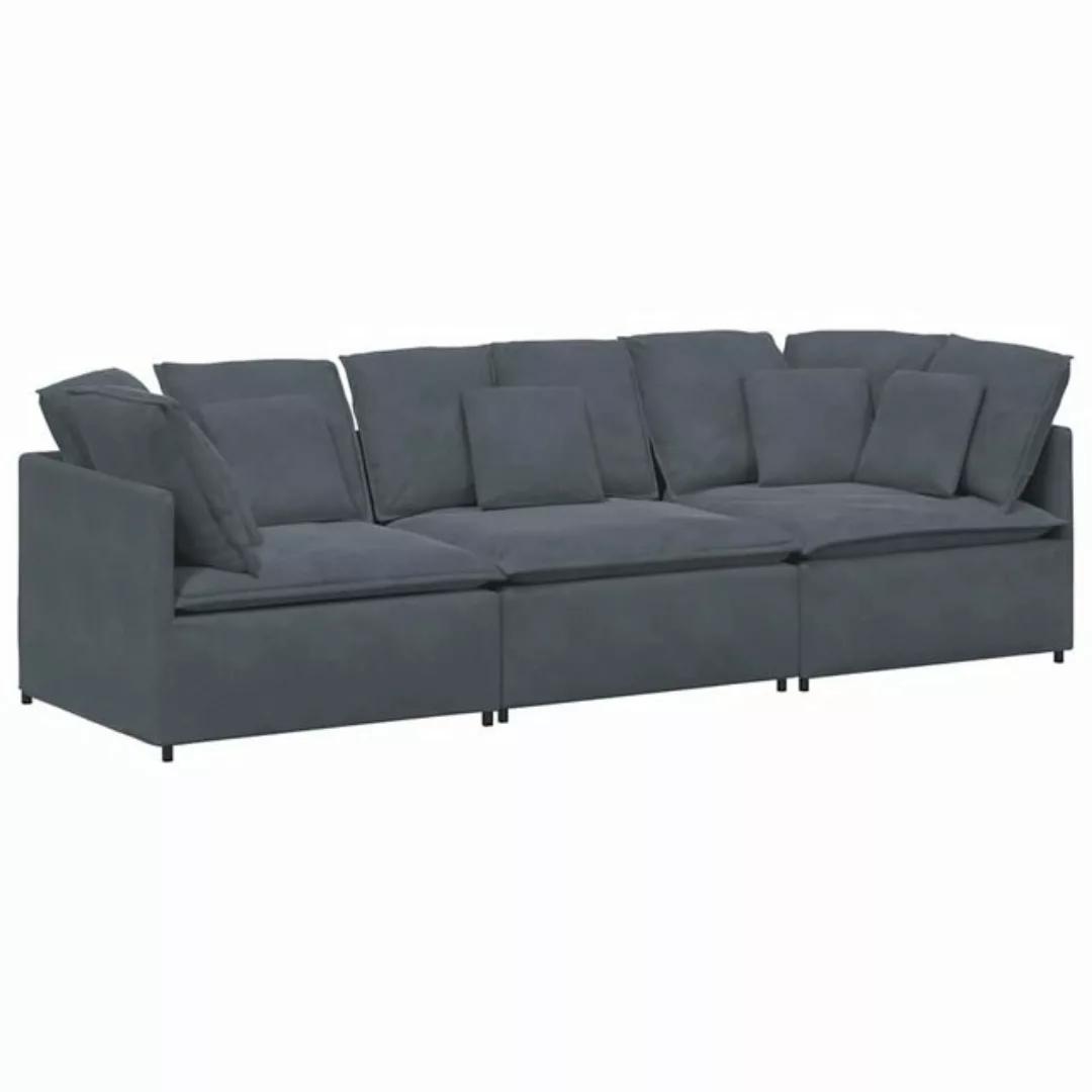 vidaXL Sofa Modulares Sofa mit Kissen Samt Dunkelgrau günstig online kaufen