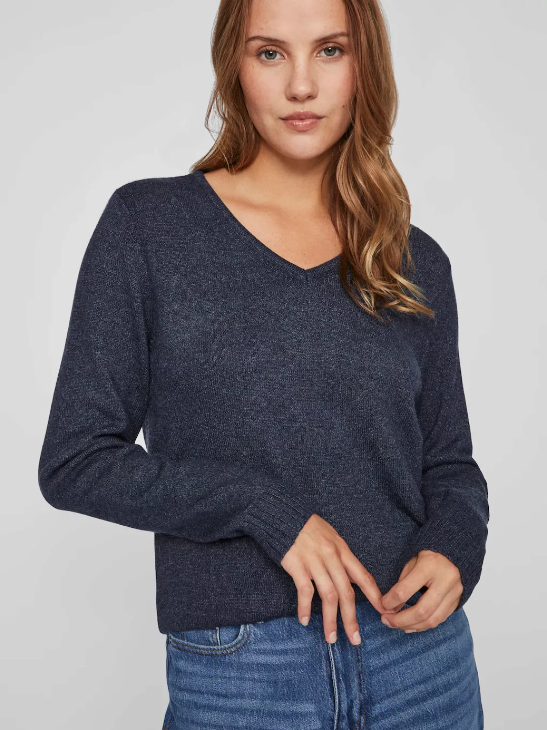 Vila V-Ausschnitt-Pullover VIRIL V-NECK L/S KNIT TOP - NOOS günstig online kaufen