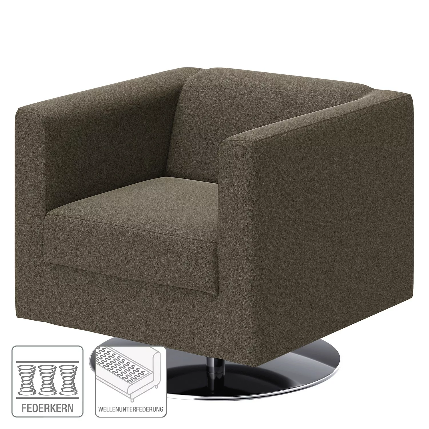 home24 loftscape Sessel Wilno XV Nougat Flachgewebe 74x71x75 cm (BxHxT) günstig online kaufen