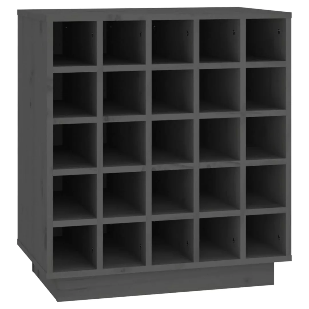Vidaxl Weinregal Grau 55,5x34x61 Cm Massivholz Kiefer günstig online kaufen