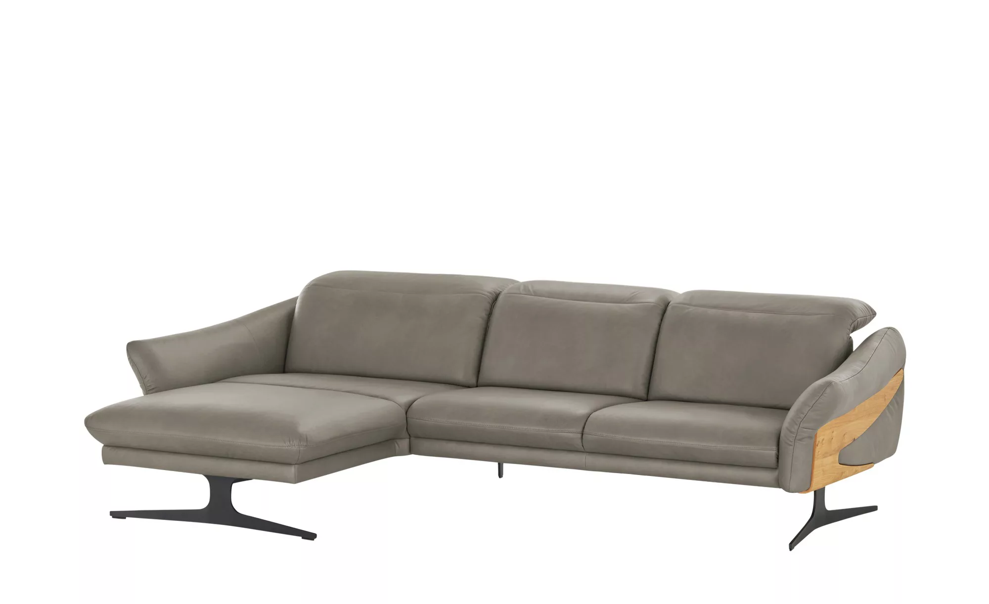 himolla Ecksofa aus Echtleder 1059 ¦ grau ¦ Maße (cm): B: 284 H: 83 T: 179 günstig online kaufen