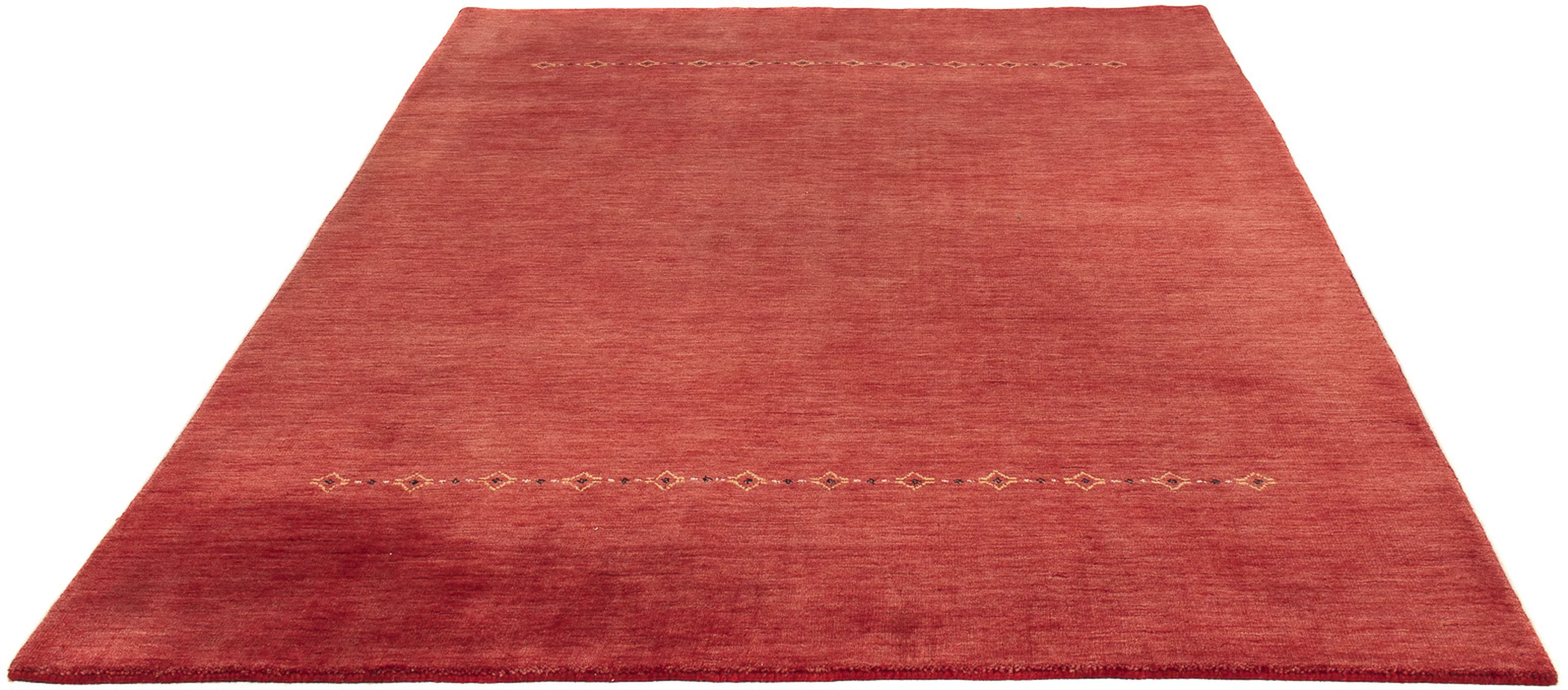 morgenland Wollteppich »Gabbeh - Loribaft Softy - 242 x 171 cm - dunkelrot« günstig online kaufen