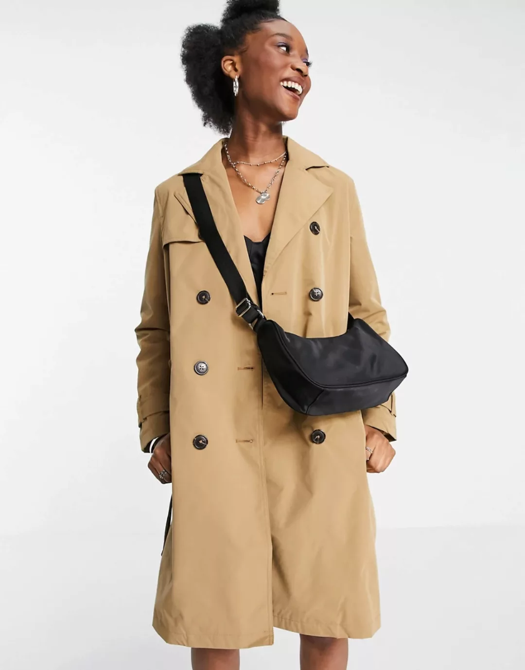 New Look – Klassischer Trenchcoat in Camel-Braun günstig online kaufen