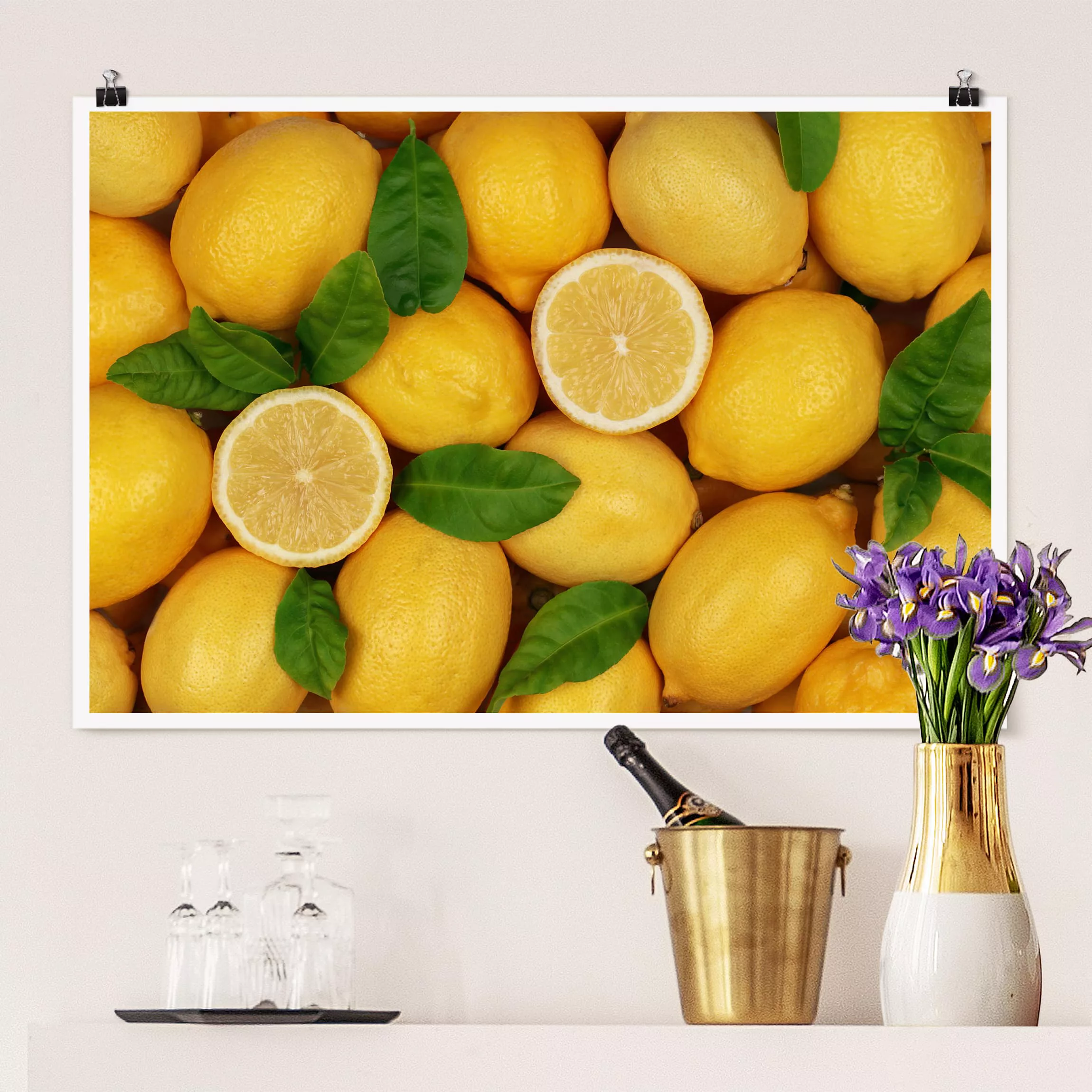 Poster Küche - Querformat Saftige Zitronen günstig online kaufen