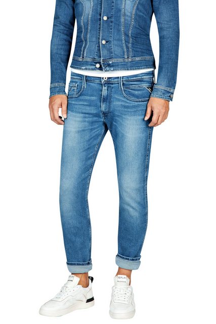 Replay Herren Jeans Anbass - Slim Fit - Blau - Medium Blue Denim günstig online kaufen