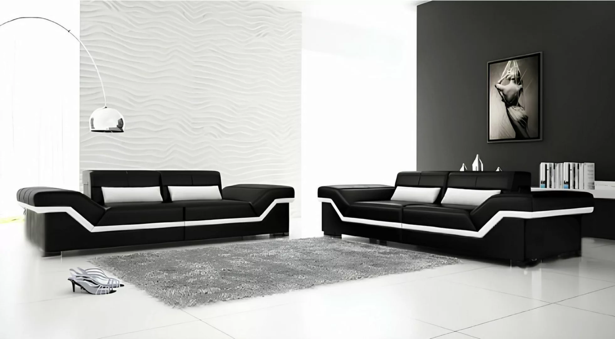 Xlmoebel Sofa Individuell angefertigtes Ledersofa mit USB-Anschluss - Sofa günstig online kaufen