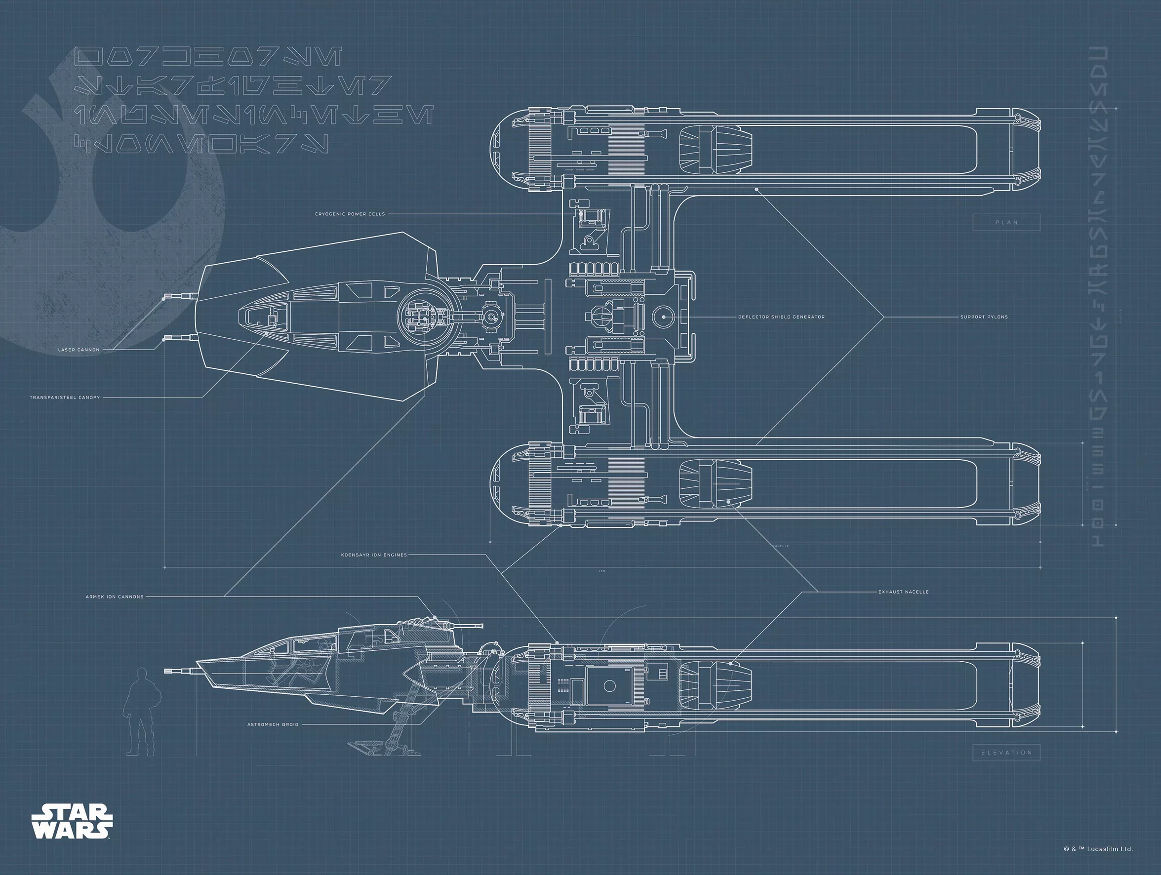 Komar Wandbild Star Wars Y-Wing 40 x 30 cm günstig online kaufen