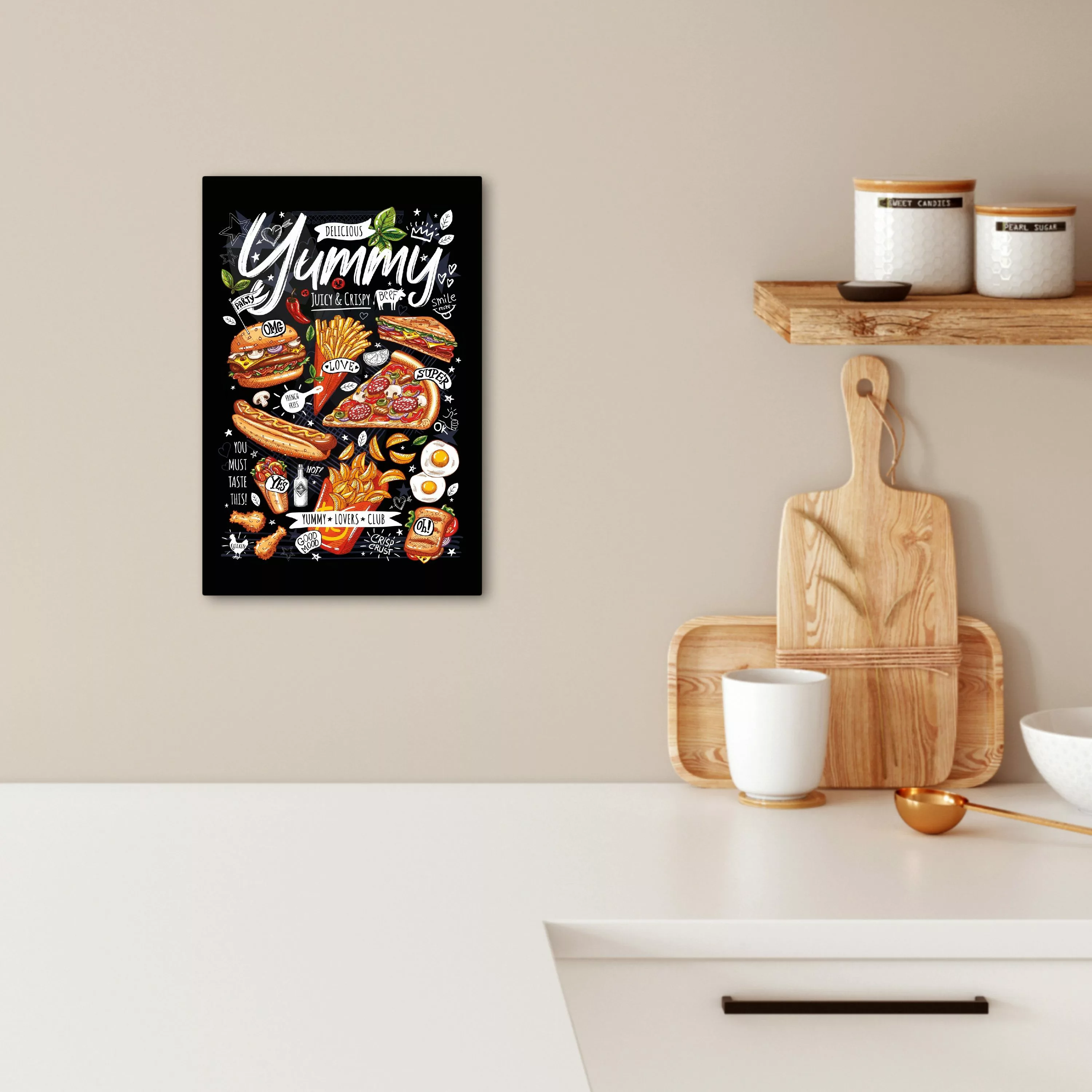 OneMillionCanvasses® Leinwandbild Fast Food - Speisekarte günstig online kaufen