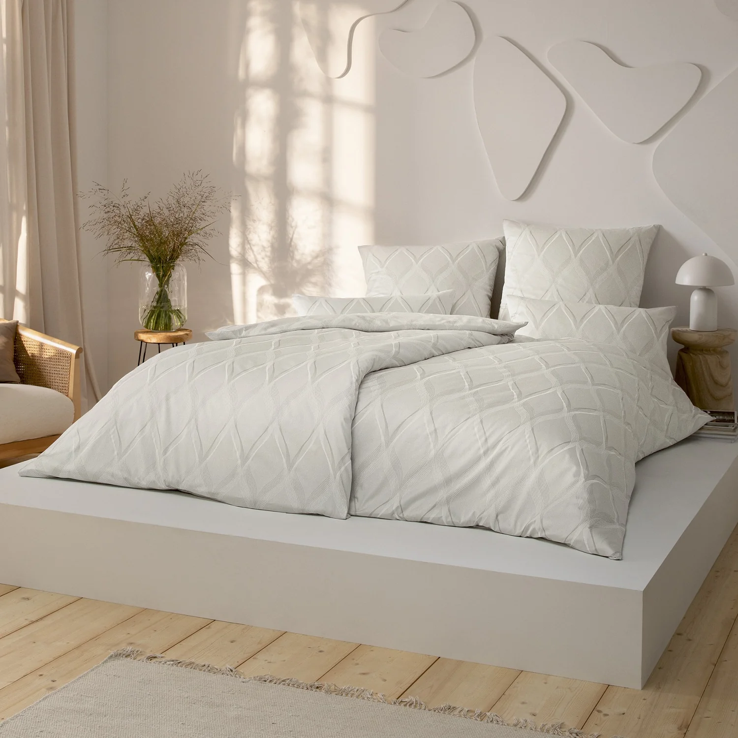 Estella Interlock Jersey Bettwäsche Lyanna 6281-205 Rauten 135x200 günstig online kaufen