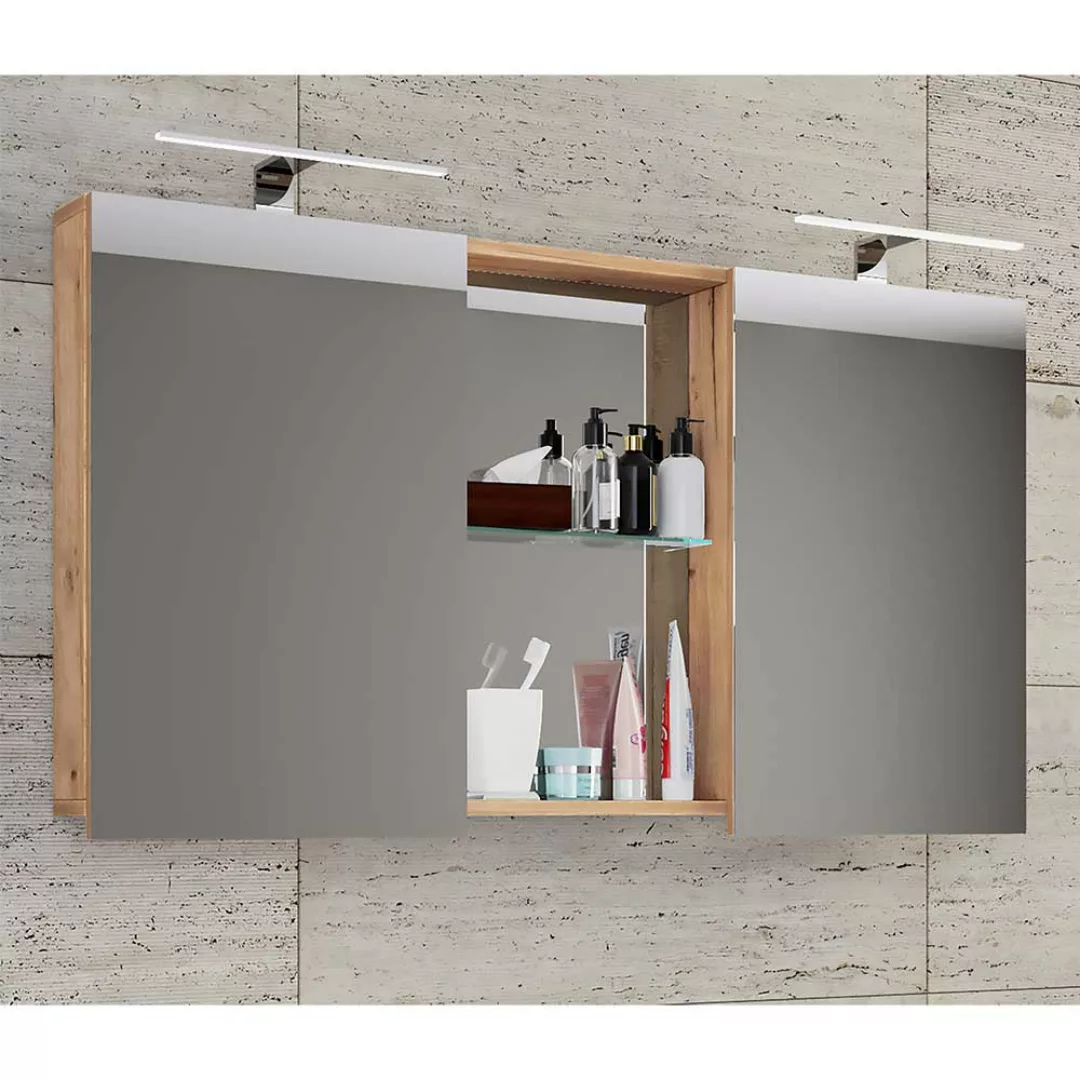 Badezimmer Spiegelschrank modern 112 cm breit modernem Design günstig online kaufen