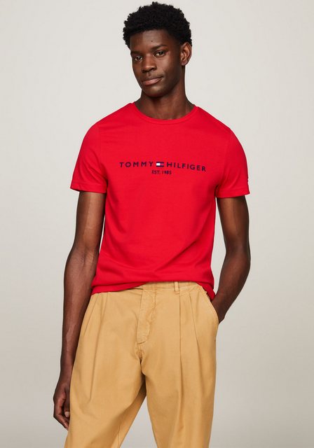 Tommy Hilfiger T-Shirt TOMMY LOGO TEE aus reiner, nachhaltiger Baumwolle günstig online kaufen