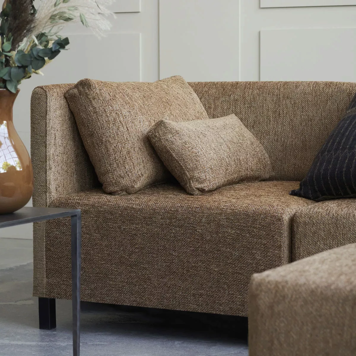 Eckteil Sofa Camphor in Braun aus Baumwolle günstig online kaufen