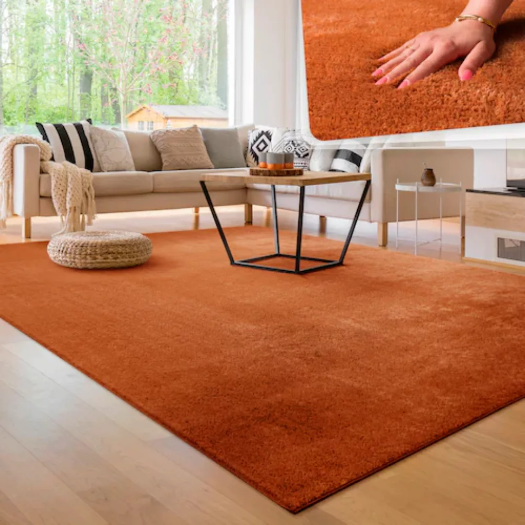 Paco Home Teppich »Cadiz 630«, rechteckig, Uni-Farben, besonders weich, was günstig online kaufen