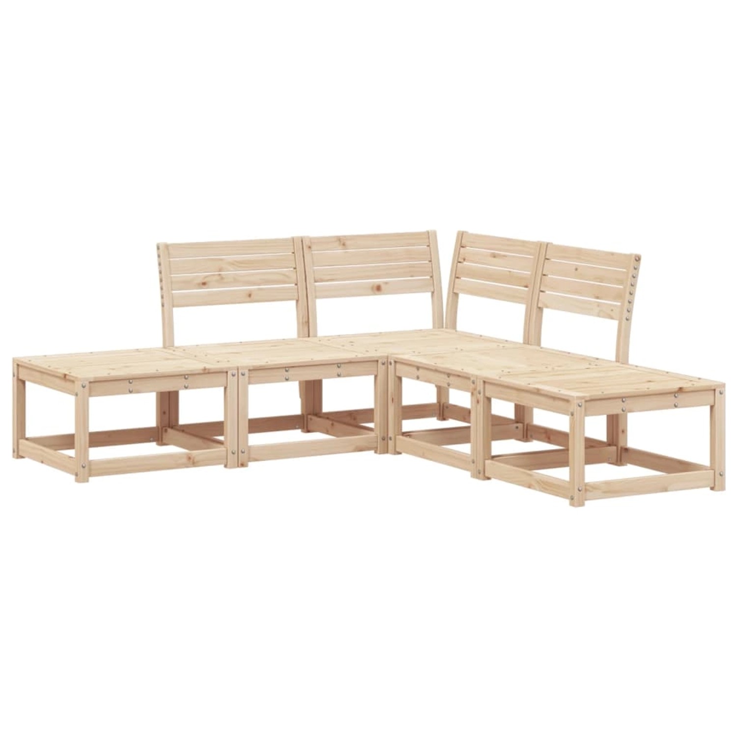 vidaXL 5-tlg Garten-Sofagarnitur Massivholz Kiefer Modell 2 günstig online kaufen