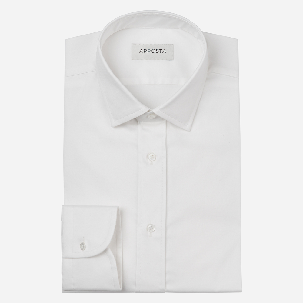 Hemd  einfarbig  weiß stretch popeline supima, kragenform  modernisierter s günstig online kaufen