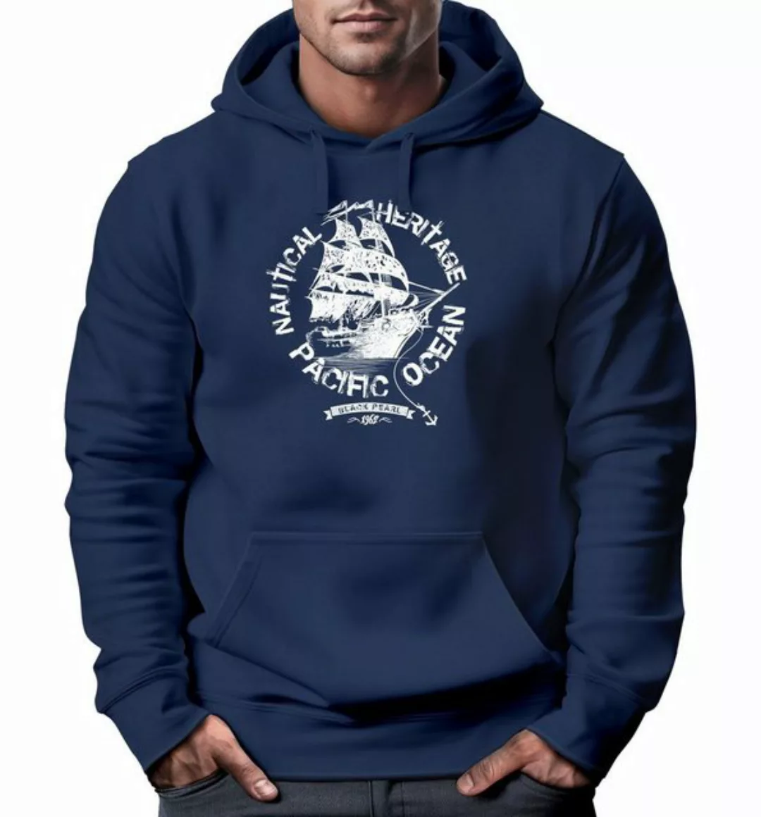 Neverless Hoodie Hoodie Herren Segel Schiff Black Pearl Kapuzen-Pullover Mä günstig online kaufen