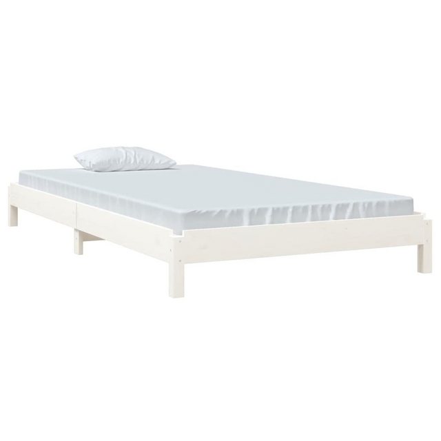 furnicato Bett Stapelbett Weiß 80x200 cm Massivholz Kiefer (1-tlg) günstig online kaufen