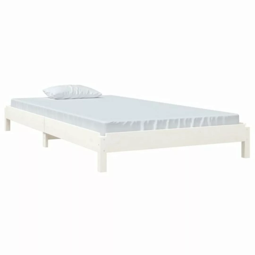 furnicato Bett Stapelbett Weiß 80x200 cm Massivholz Kiefer (1-tlg) günstig online kaufen