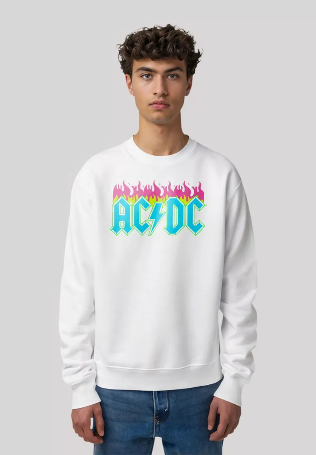 F4NT4STIC Sweatshirt "ACDC Neon Flames", Premium Qualität günstig online kaufen