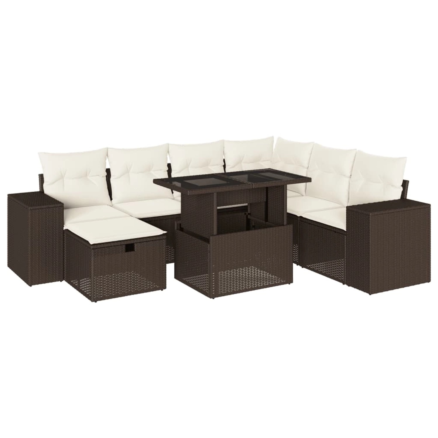 vidaXL 8-Tlg Garten-Sofagarnitur mit Kissen Braun Poly Rattan 3275323 günstig online kaufen