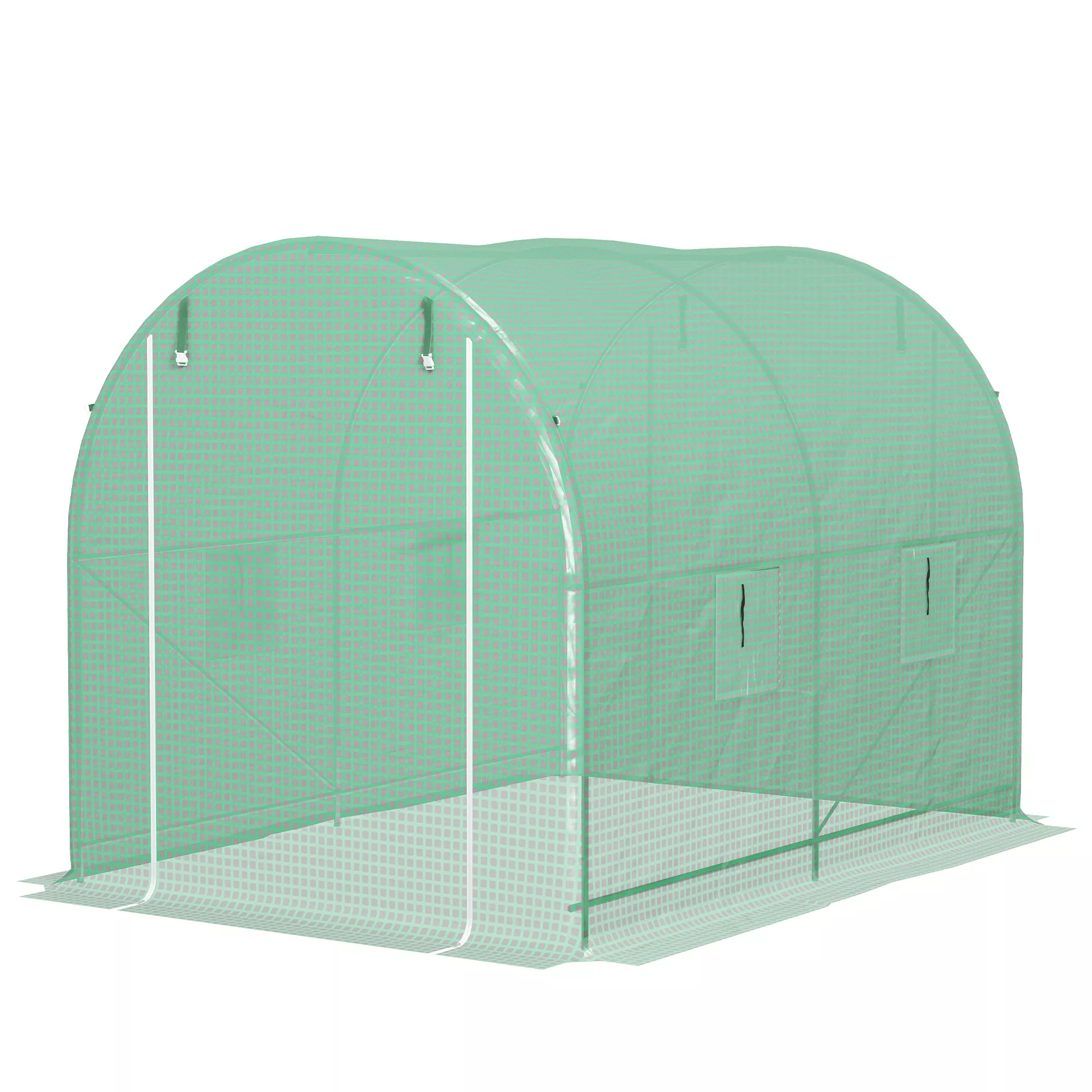 Outsunny Gewächshaus Tunnel Bodenfläche 6 m² 3L x 2B x 2,10H m Verstärktes günstig online kaufen