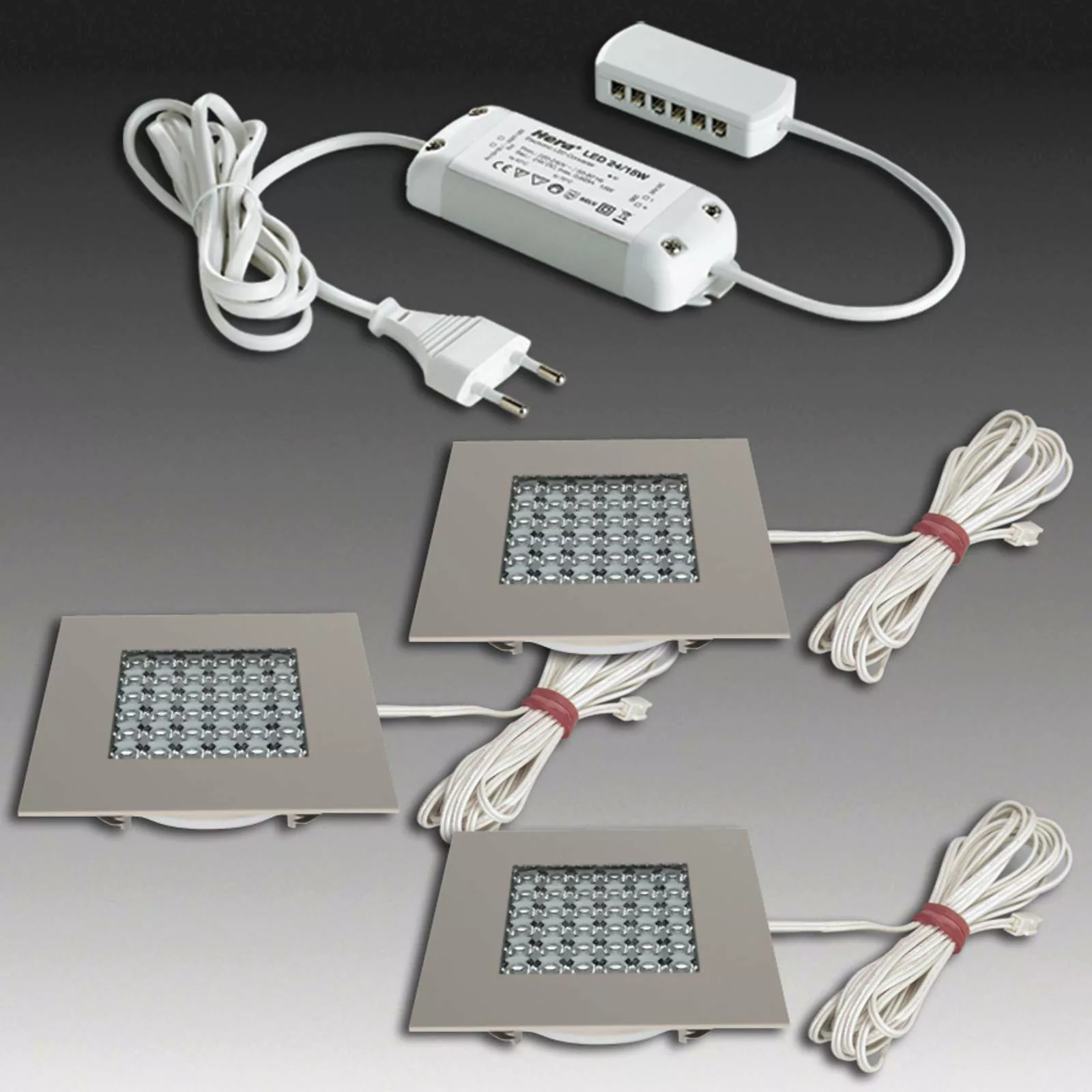 Q 68 LED-Einbaustrahler in Edelstahloptik, 3er-Set günstig online kaufen
