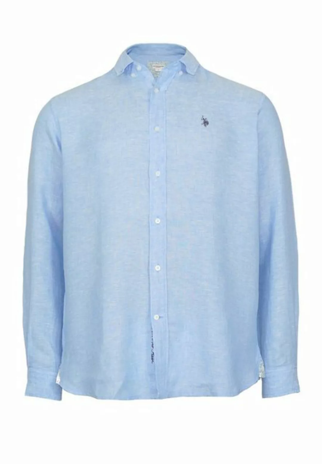 U.S. Polo Assn Langarmhemd Hemd Leinenhemd Button Down Linenshirt (1-tlg) günstig online kaufen