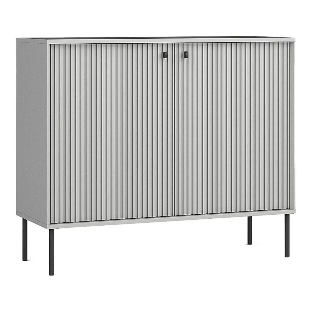 Sideboard 105cm in grau mit gerillter Front IPSWICH-166 günstig online kaufen