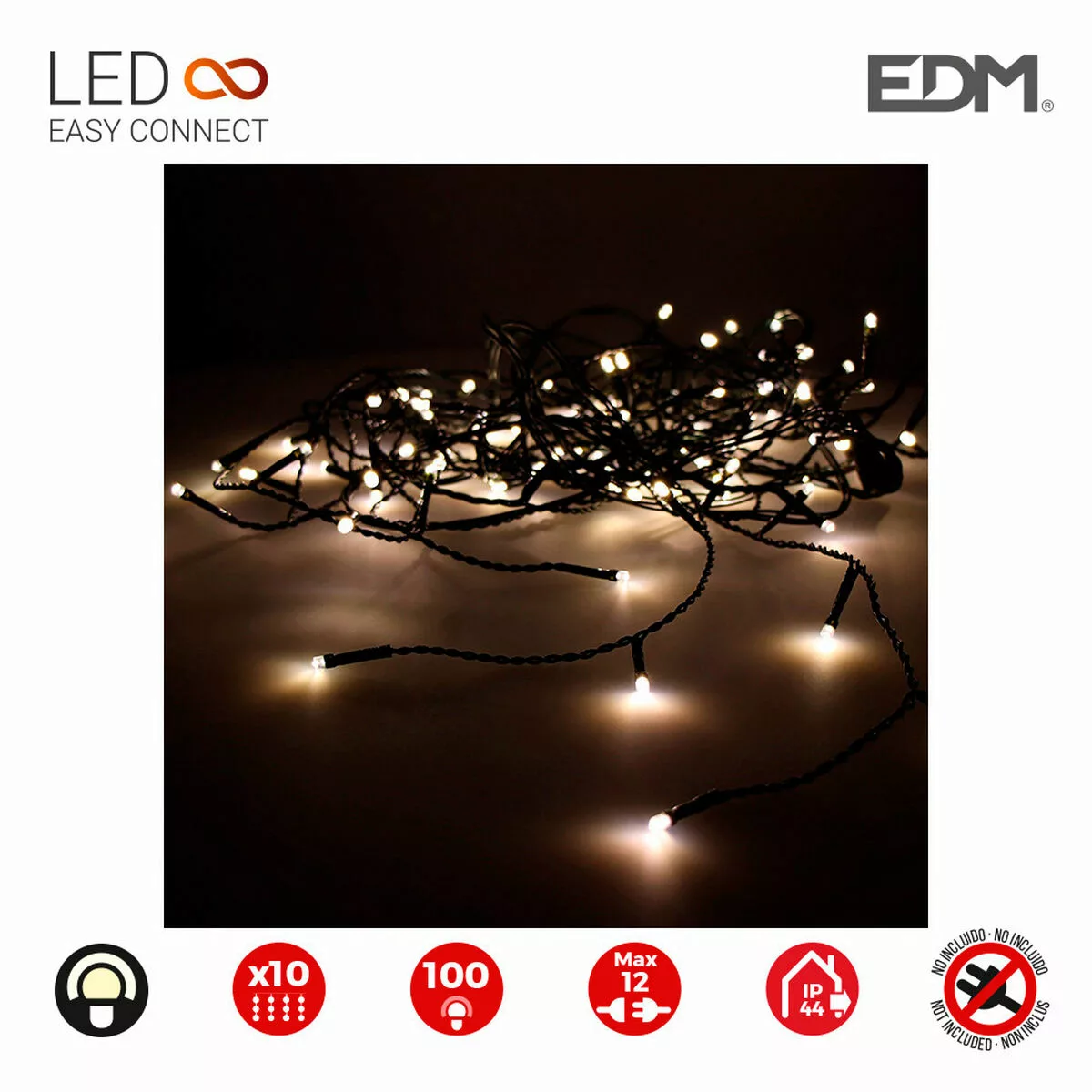Led-lichtvorhang Edm Easy-connect 1,8 W Warmes Weiß (2 X 1 M) günstig online kaufen